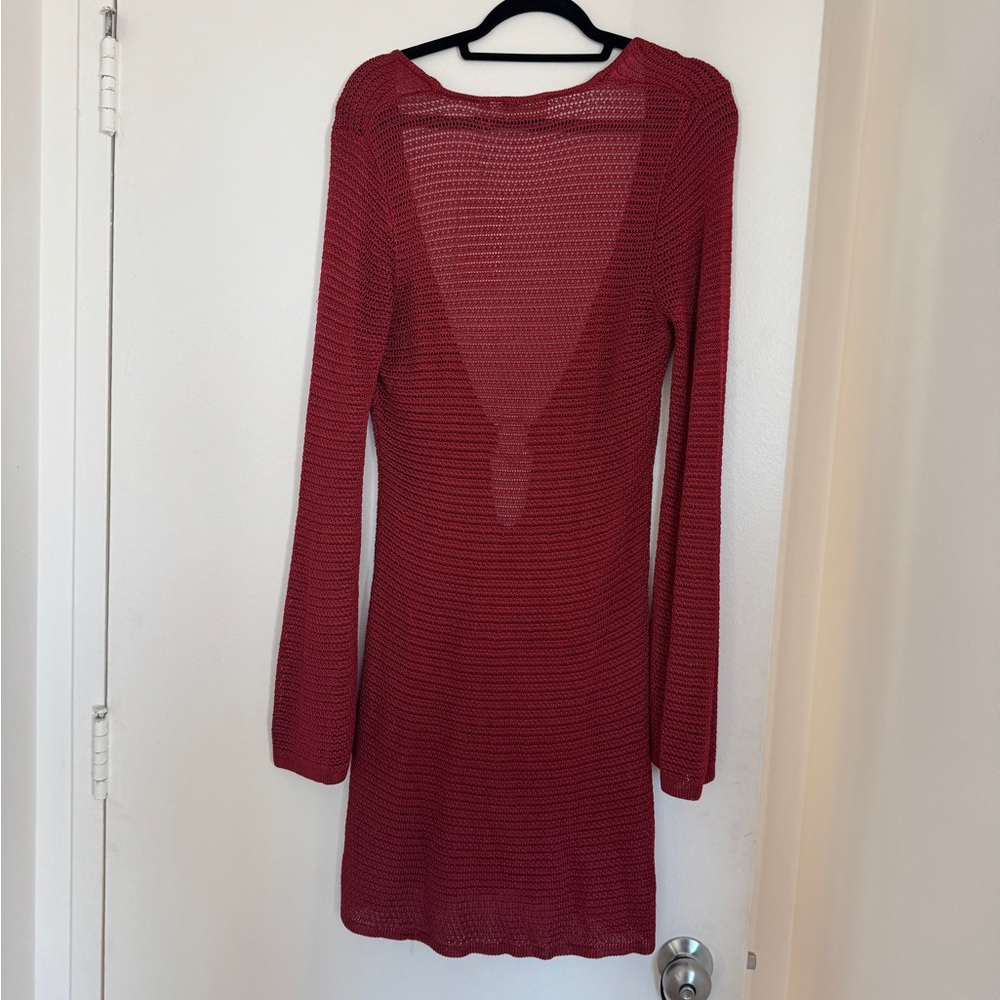 NWT! Monday Swimwear Montego Mini Dress Burgundy Treble Knit Size V - Picture 4 of 6